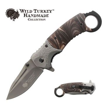 Wild Turkey Handmade Karambit Spring Assist Knife 5" Closed